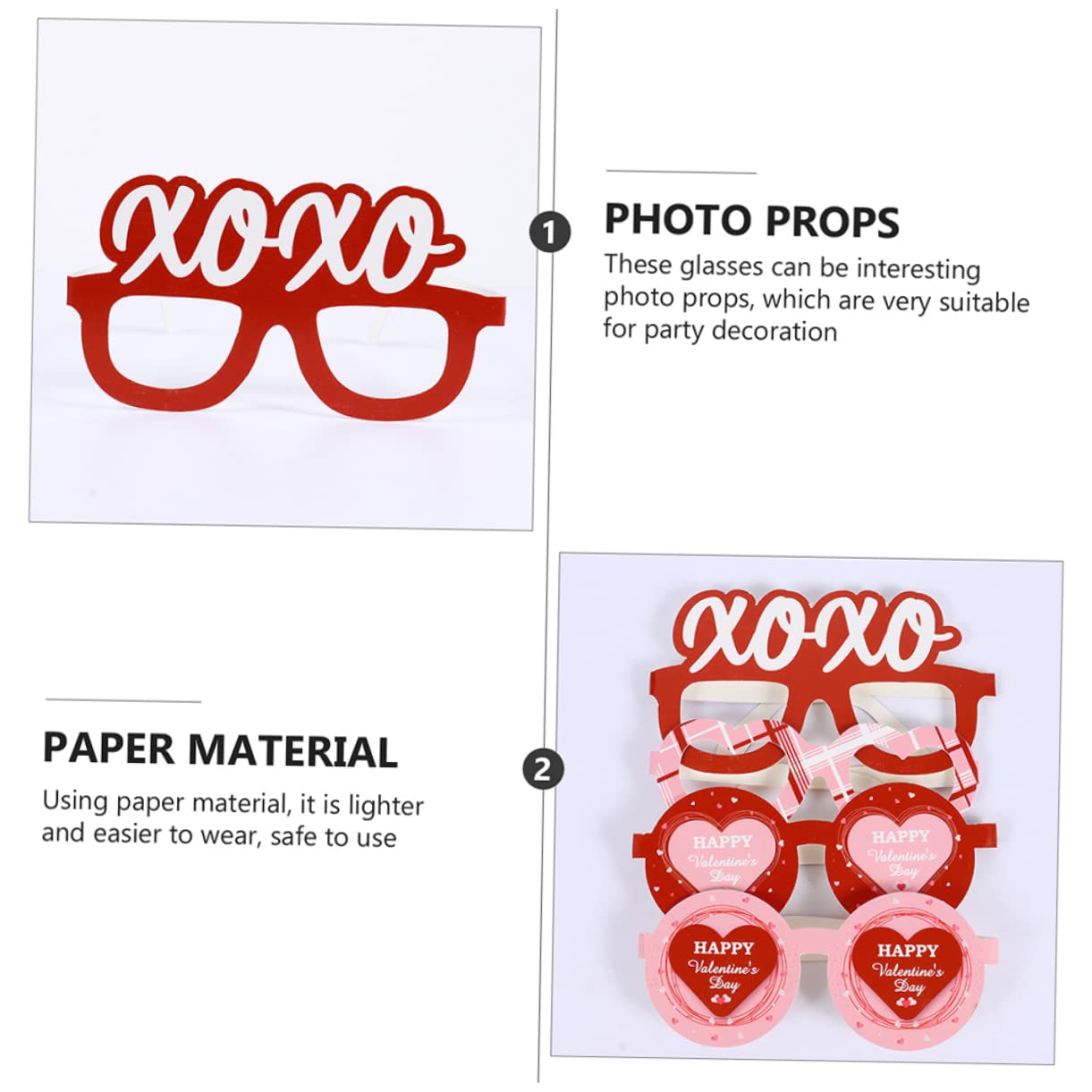 PRETYZOOM 5 Set Di Articoli Per Feste Di San A Forma Di Cuore Sunes Eleganti E Vivaci Occhiali Da Festa Per Uomini E Donne 12 Pezzi * 5