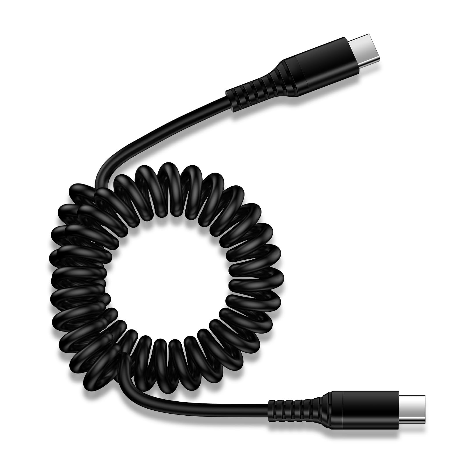 Coiled USB C Charger Cable Car Carplay 3ft for iPhone 17 Pro Max Air 16e 16 Samsung Galaxy A17 S25 Ultra S25+ A16 S24 Plus FE, Retractable Short