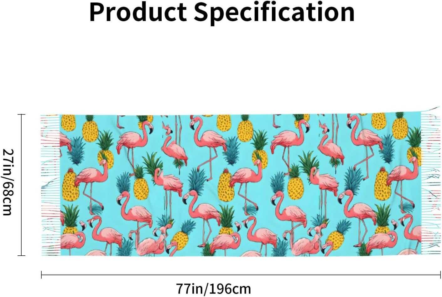 (Flamingos) Women's Soft Warm Scarf Large Plush Shawl Wrap with Fringe Fashion Winter Scarves for Cold Weather