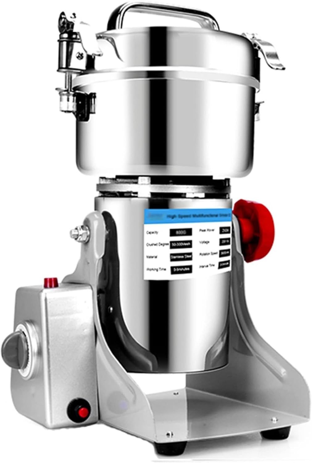 1500g Electric Coffee Grinder for Spices Herbs Grains Dry Grinding Machine 35000 RPM High-Speed Commercial Bean Mill 304 Stainless Steel