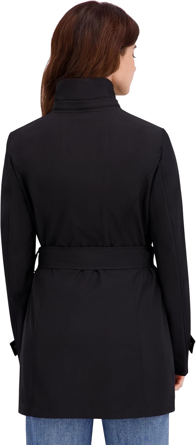 Nautica womens Bonded Rain Jacket With Belt – Water-resistant, Wind-resistant Transitional Coat - Image 4