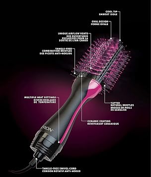 REVLON 2-in-1 Pro Collection Salon One Step Hair Dryer and Volumiser, Black