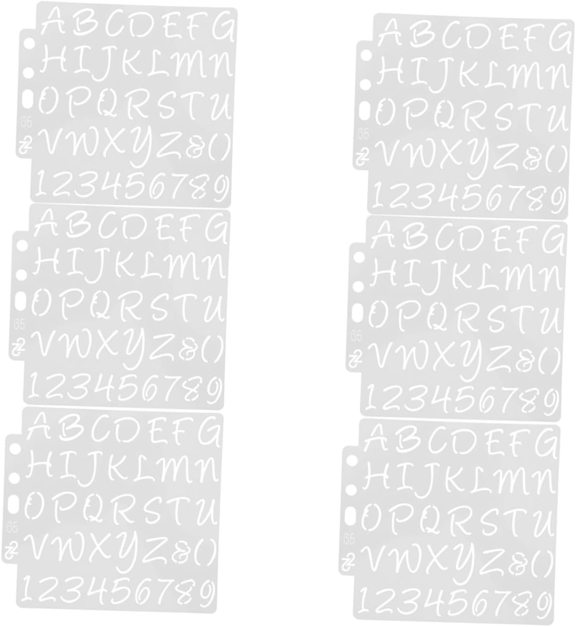 6pcs Letter and Number Stencils Set for DIY Craft, Plastic Tracing Templates for Painting and Embroidery, Large Alphabet Stencils for Airbrush and Creative Art Projects