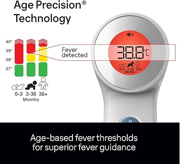 Braun Sensian 7 Forehead non-contact thermometer - Age Precision Technology - 3-in-1 Colour-Coded Digital Display - Baby and Child Friendly - BNT400B