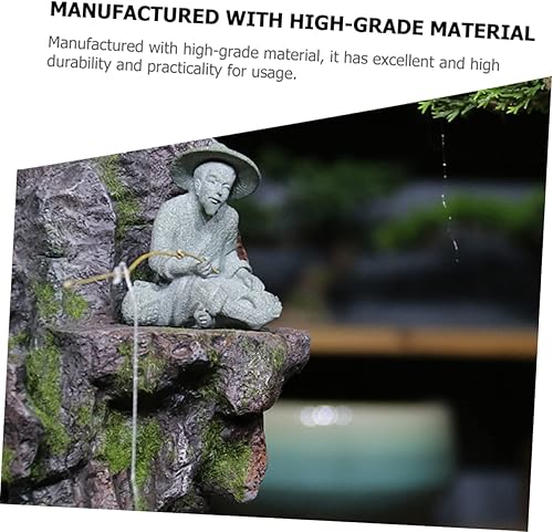 Miniatura 7 de YARNOW 1 juego de estatua de pescador decoraciones asiáticas decoración de pesca accesorios de pesca pescador pecera decoración arena jardín