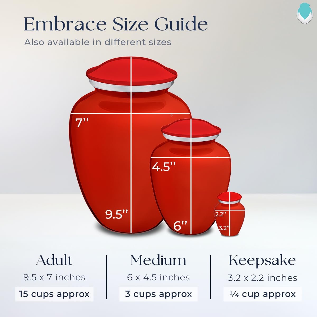 Geturns Embrace Keepsake Angel Cremation Urns for Human Ashes I Bright Red Funeral Urn for Men and Women I 3.5 lbs