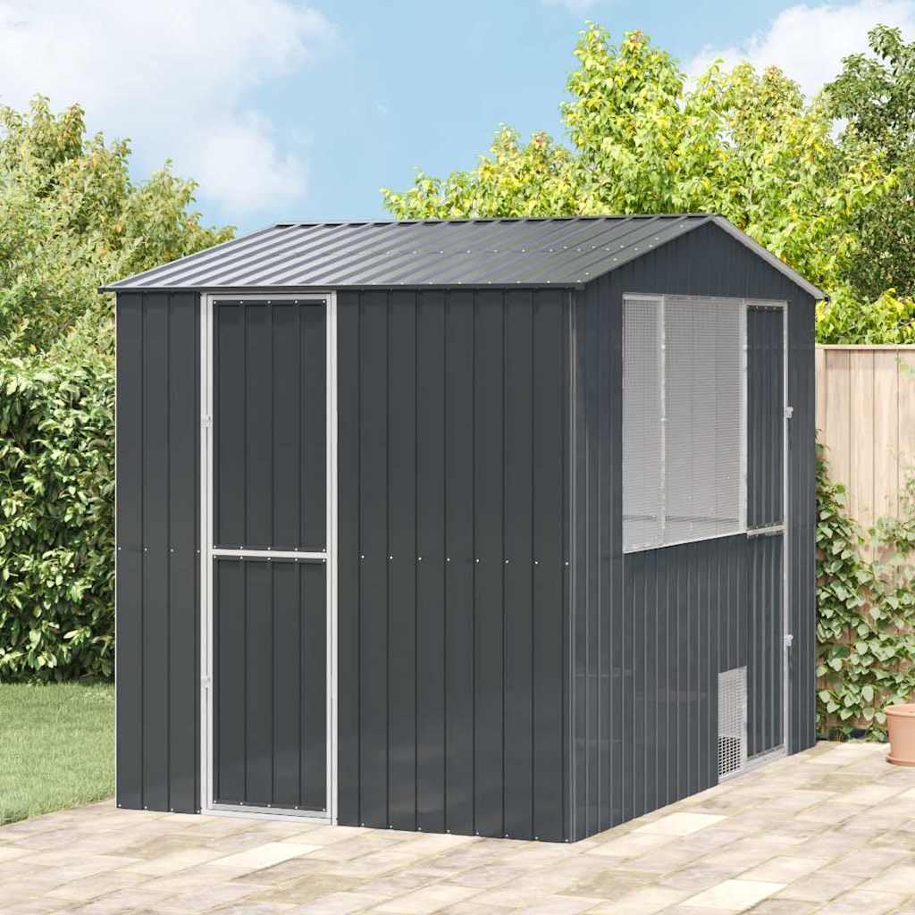 vidaXL Jaula para Aves Antracita 215 x 310 x 247 cm Acero Galvanizado, Jaula de Aves Outdoor de Antracita, Aviario Rectangular, Hogar Moderno, Amplio Espacio en Acero, Santuario para Mascotas