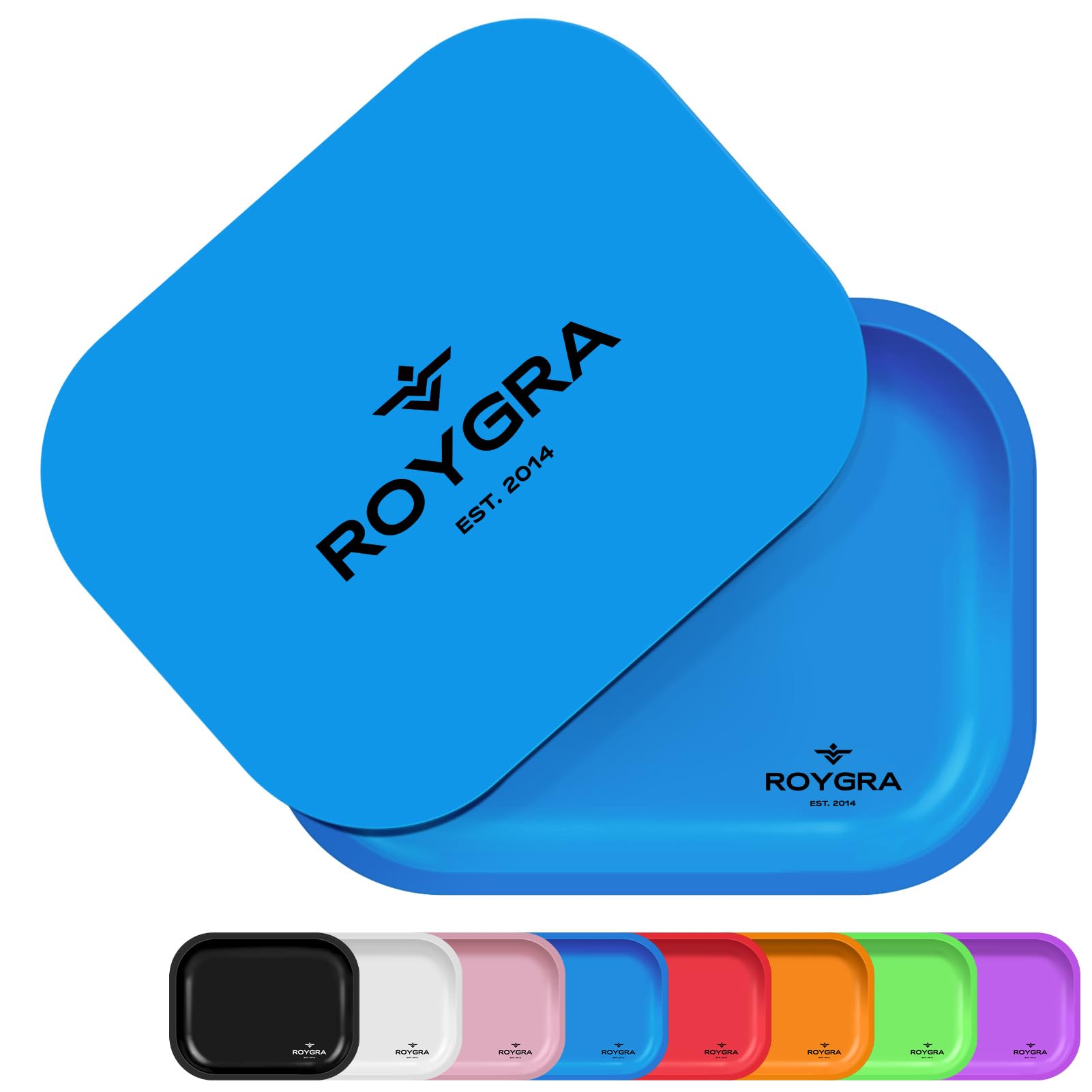 roygra Rolling Tray with Magnetic Lid, Tabletop Display Storage Decor Tray