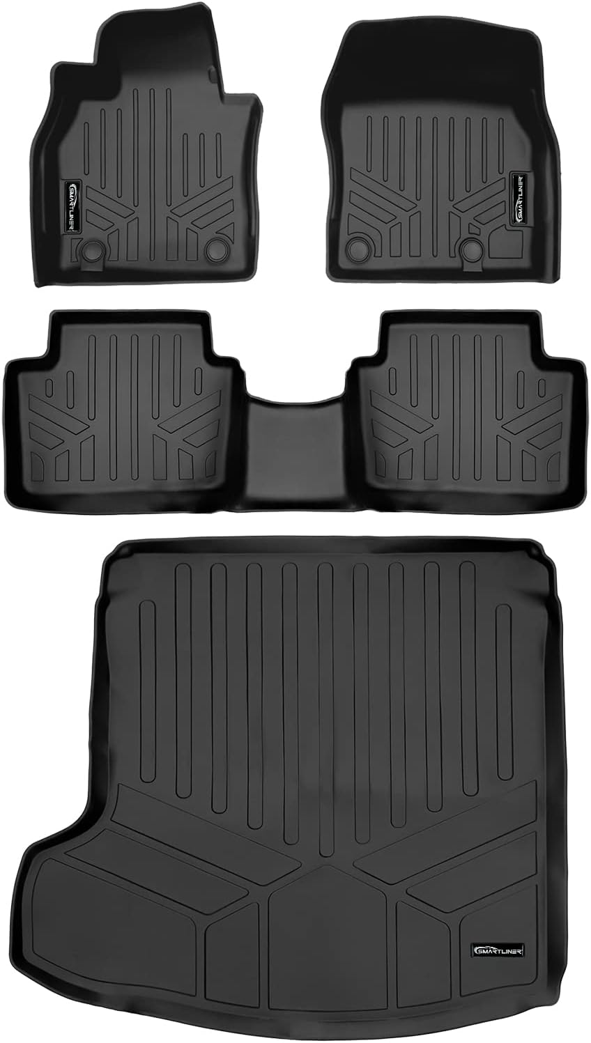 SMARTLINER Custom Fit All Weather 2 Row Floor Mats & Cargo Liner Set Compatible with 2019-2025 Mazda 3