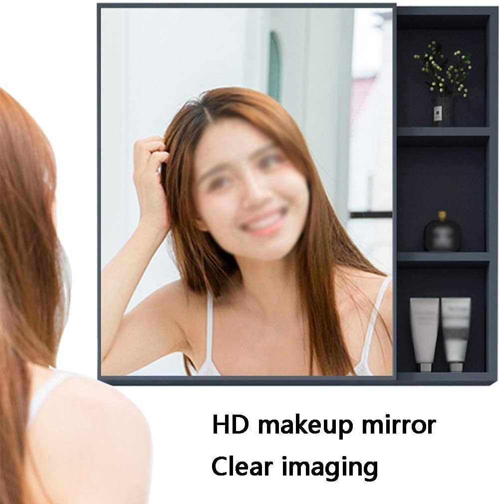 Bathroom Cabinet,with Storage Space Bathroom Bathroom Cabinet Wall-Mounted Storage Cabinet Bedroom Wall-Mounted Item Stand HD Makeup Mirror Wall Cabinet,Brown-40 * 65 * 11cm