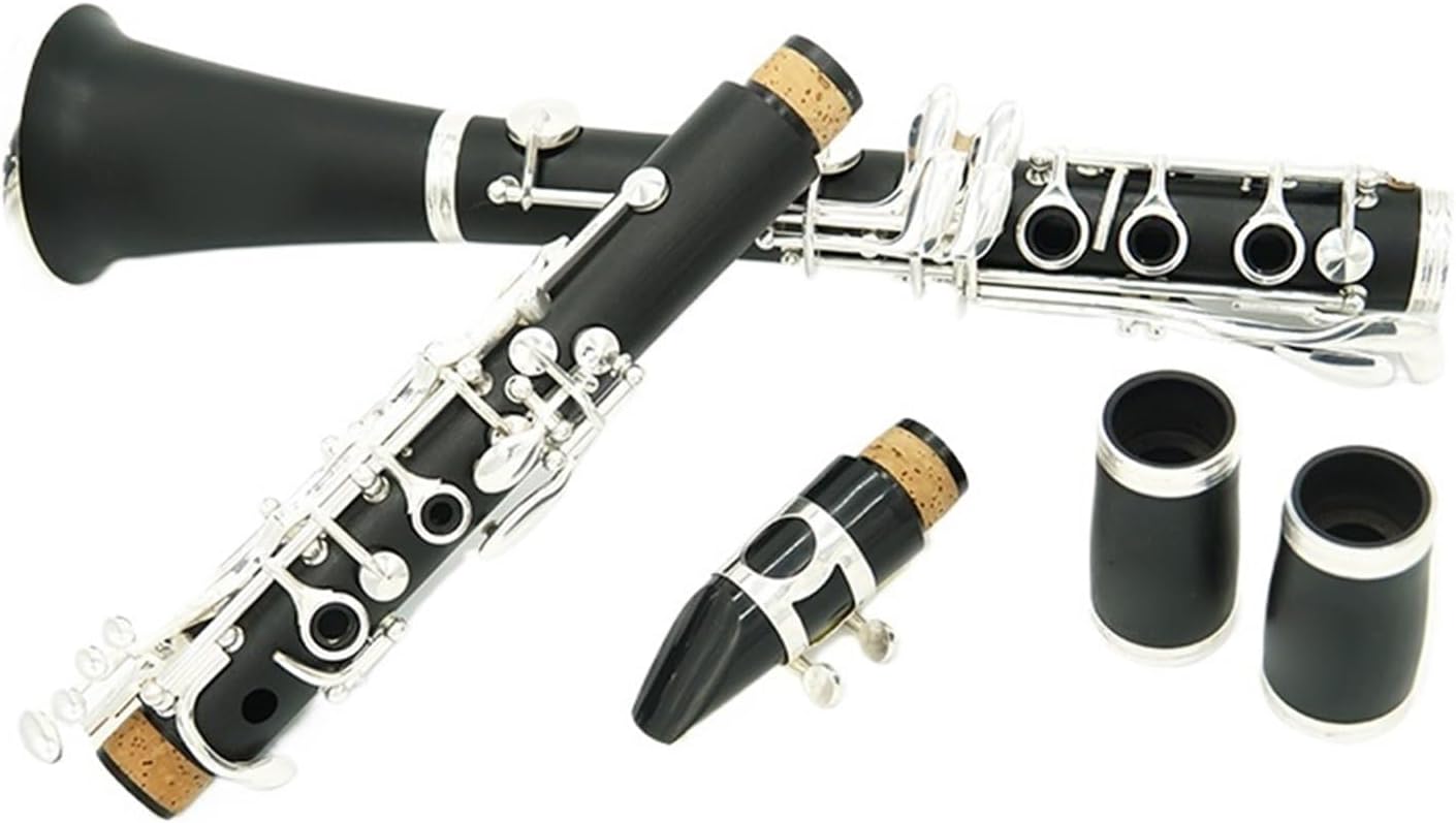 Clarinet Instrument 17 Keys Double Two Sections Silver Plated Beginner Professional Clarinet Instrument
