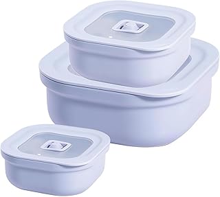 3er Set Frischhaltedosen Mit Deckel Mikrowellengeschirr Meal Prep Boxen BPA-Frei Vorratsdosen Luftdicht Set für Kühlschrank Mikrowelle Spülmaschinenfest 500 + 1000 + 1500 ml, Blau