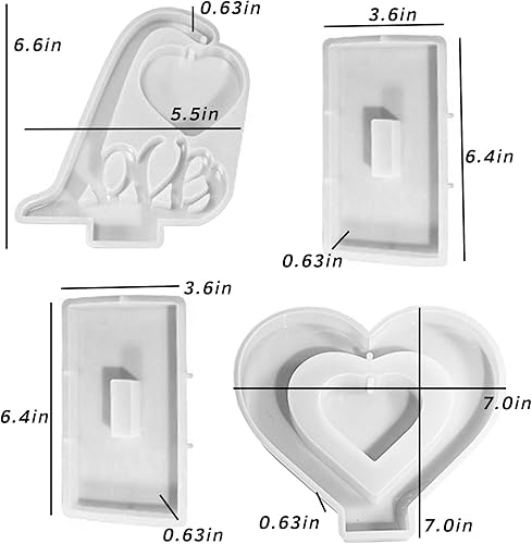 Miniatura 2 de 2 moldes de resina para marco de fotos, molde de resina de corazón para marco de fotos, moldes de silicona grandes para fundición de resina, molde