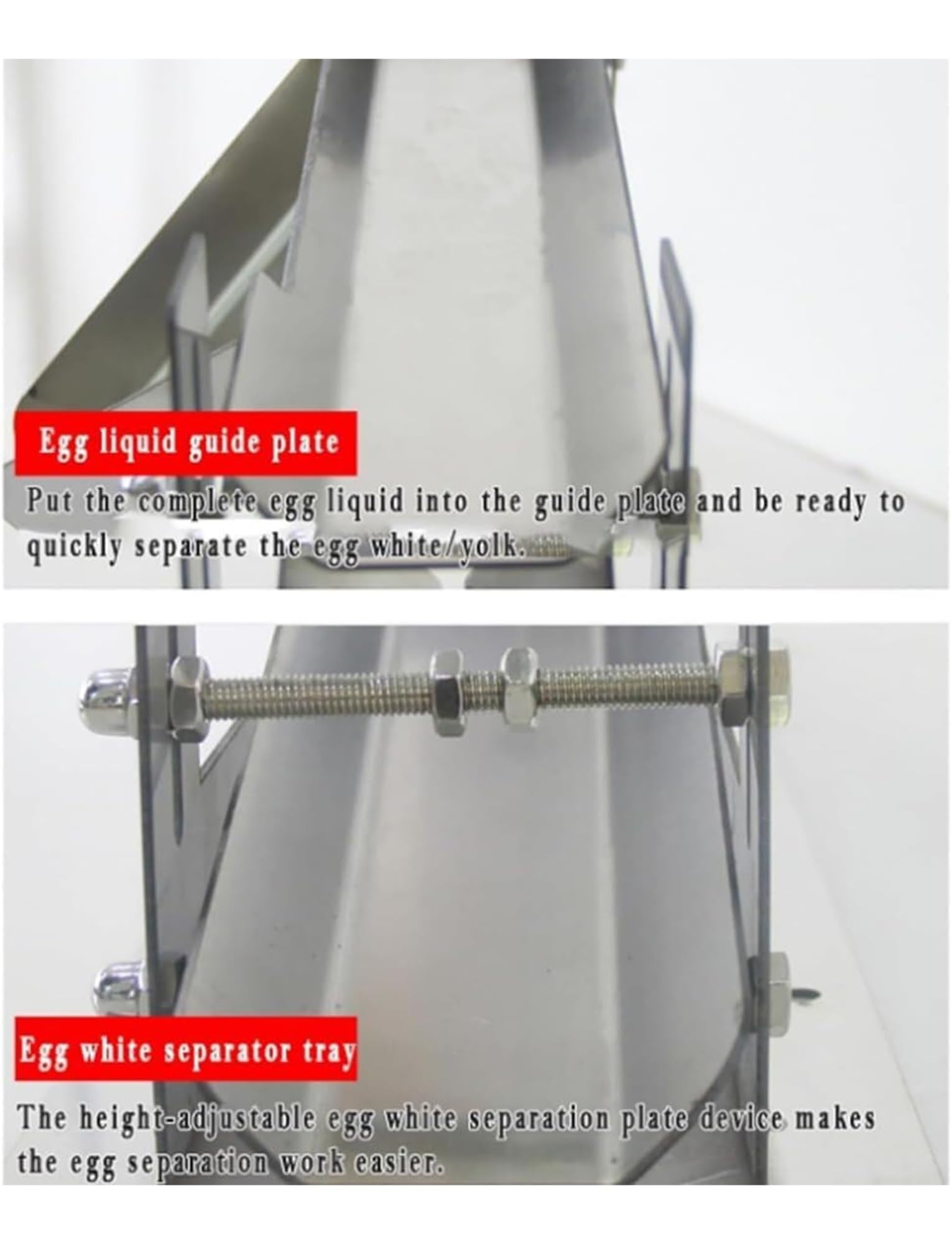 Separatore di tuorlo di pollo, filtro per uova da 500-800 pezzi/h, macchina di separazione in acciaio inossidabile 304 spesso 2 mm, altezza regolabile per uso domestico e cucina