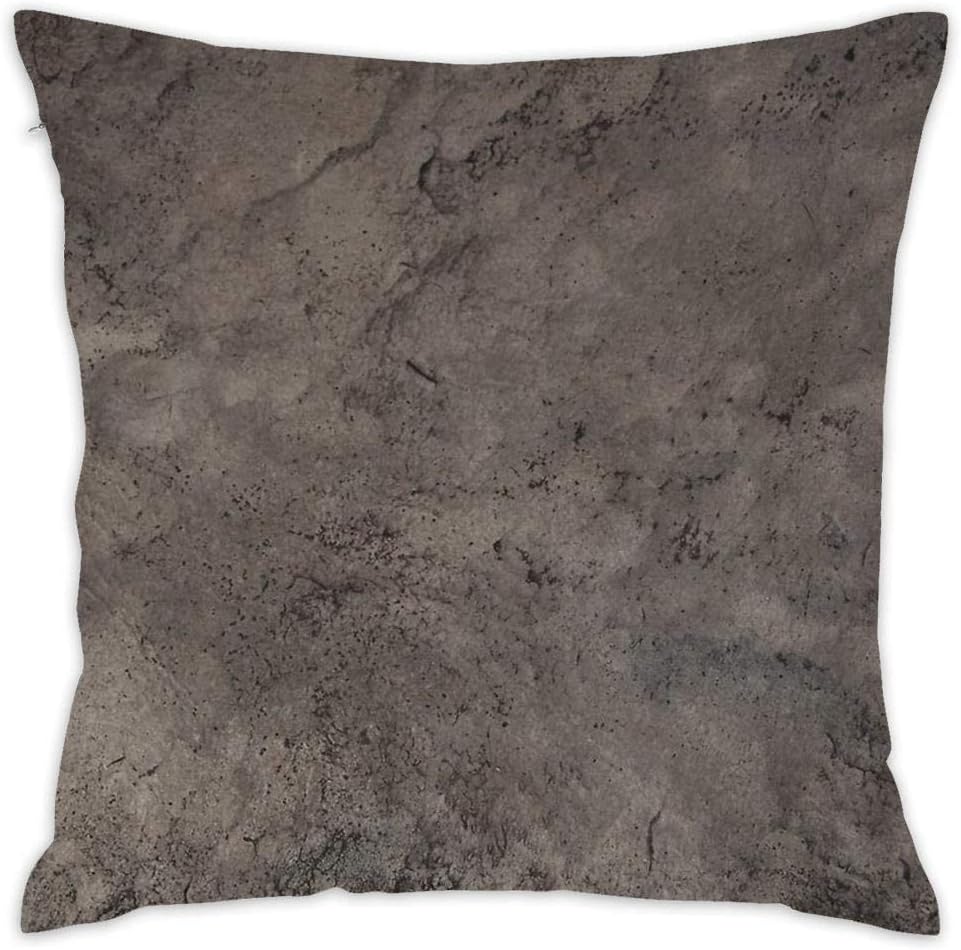 Hwensona Grey Leather │ Ethical Cowhide and Skin Throw Pillow Covers and Cases Modern, Decorative Cover Sets for Pillows - Couch, Bed, Home Decor (18" 18")