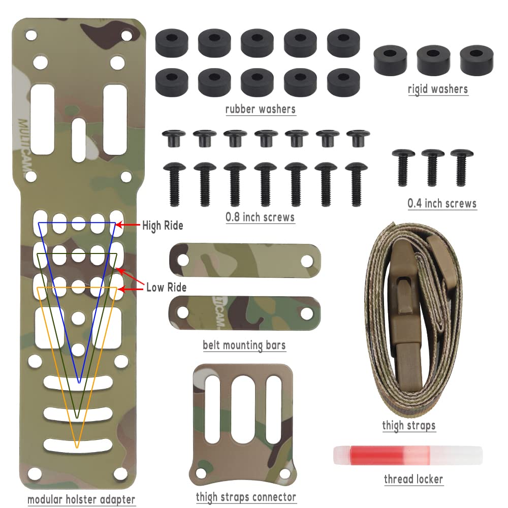 Modularer Pistolenholster-Adapter aus Metall, kompatible QLS-Plattform, taktischer Holster Drop Leg Hanging Extension Plate G-Code-Adapter
