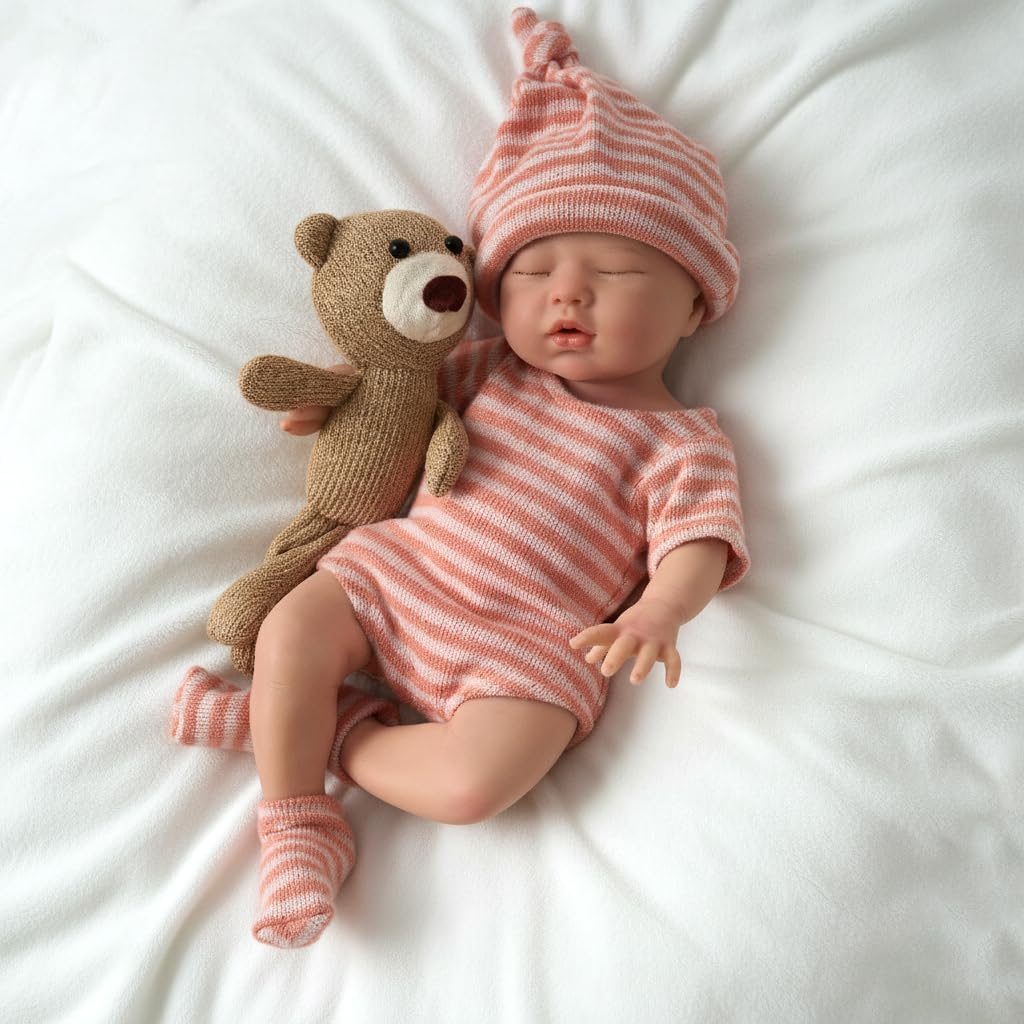 13 Inch Silicone Baby Doll Girl – Drink & Wet Reborn Baby Doll Silicone Full Body with Clothes & Feeding Set