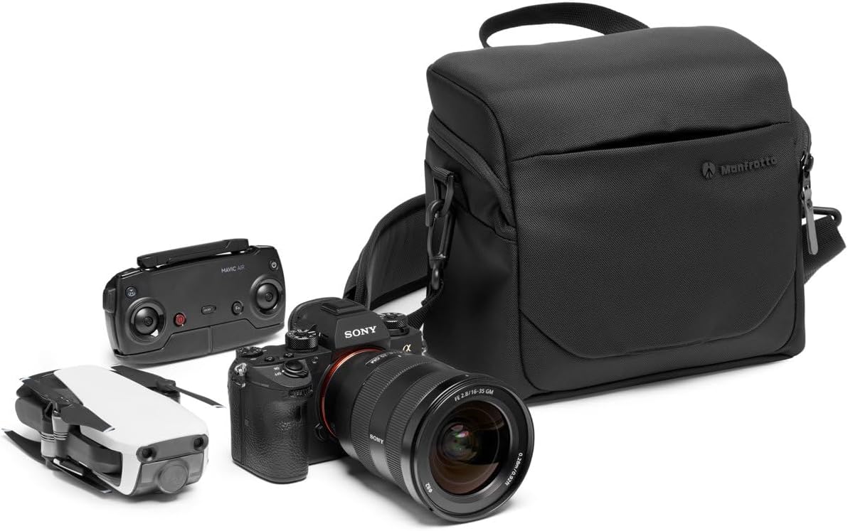 Manfrotto Advanced Shoulder Bag L III, for Reflex and Mirrorless Camera with Lens, Camera Case with Tripod Mount and Rain Cover