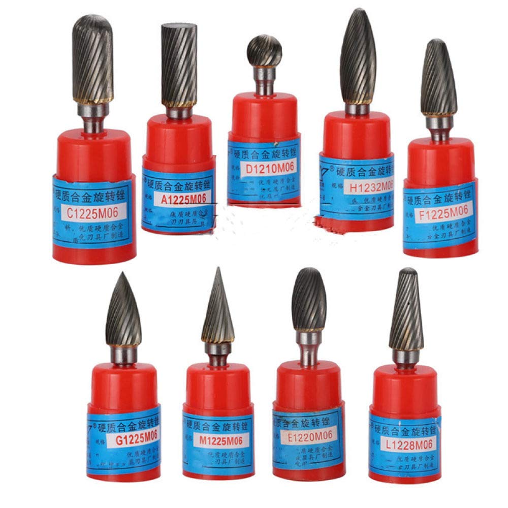 Wolframkarbid-Rotationsgrat 6-mm-Schaftschneider Wolframstahl-Schleifkopf Hartlegierungs-Rotationsfeilen-Schleifwerkzeug, A1225M06