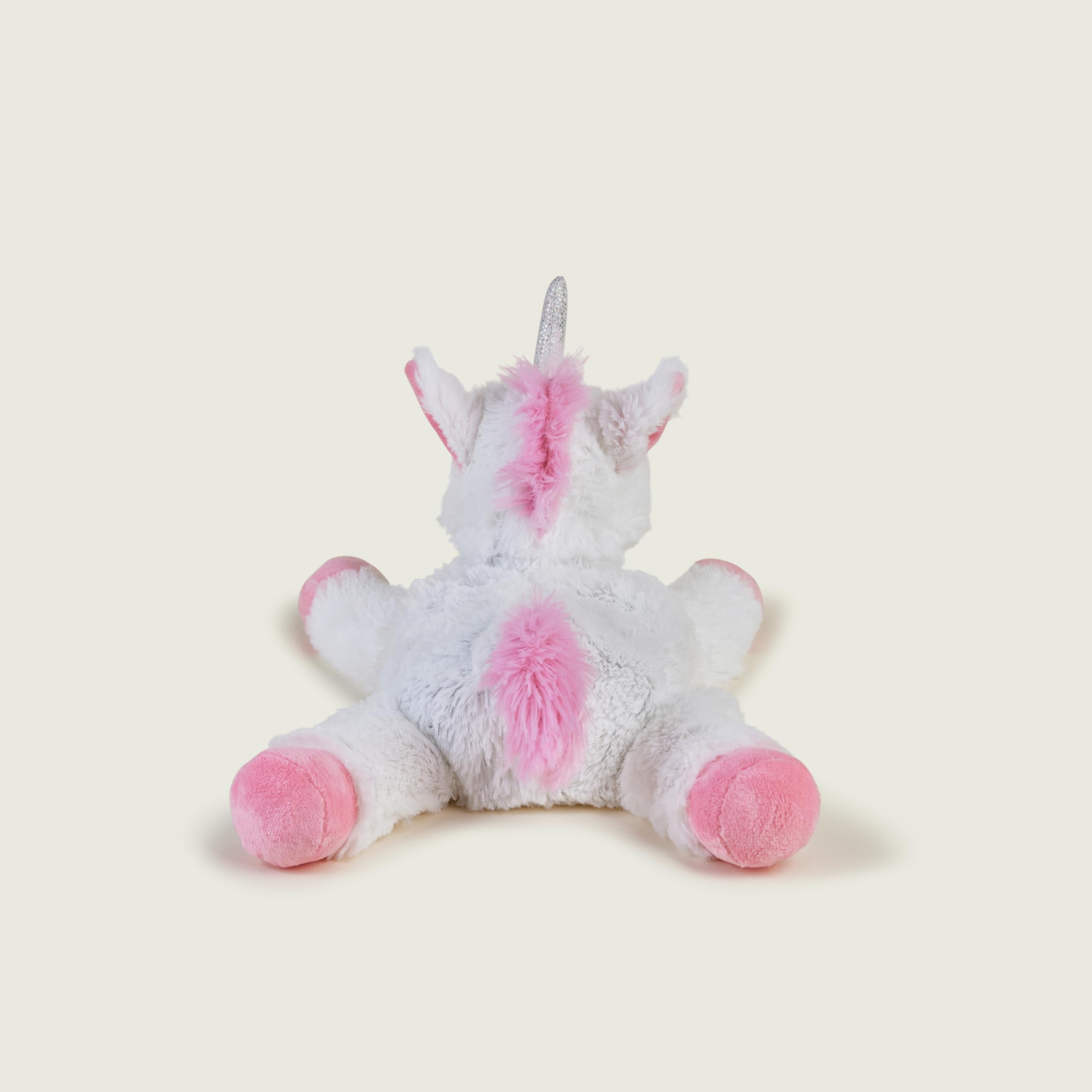 warmies Liegendes Einhorn, Groß, Vollständig mikrowellengeeignet und beschwertes Kuscheltier, Zum Kühlen im Gefrierschrank oder Erhitzen in der Mikrowelle, Weiches Heizkissen
