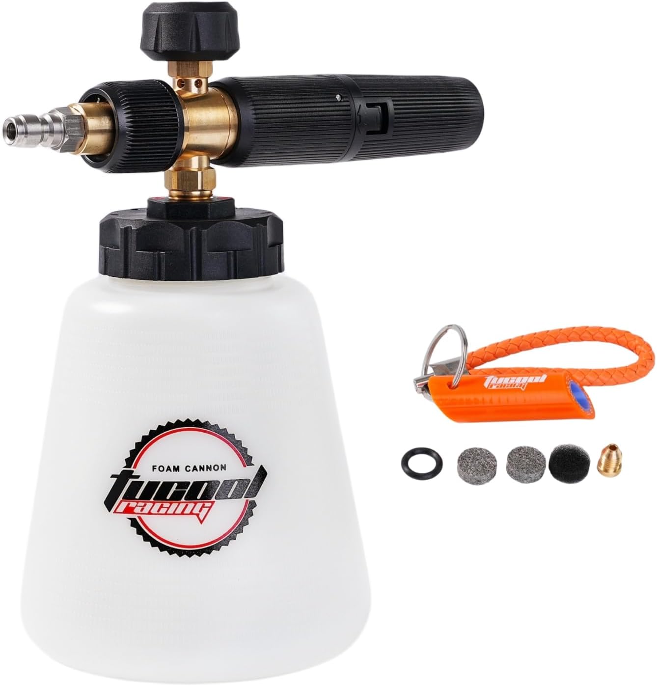 Adjustable Snow Foam Lance Thick Foam for Pressure Washer with 1/4'' Quick Connector Foam Cannon for Karcher K1700 K1800 K1900 (1/4" Quick Connect White)