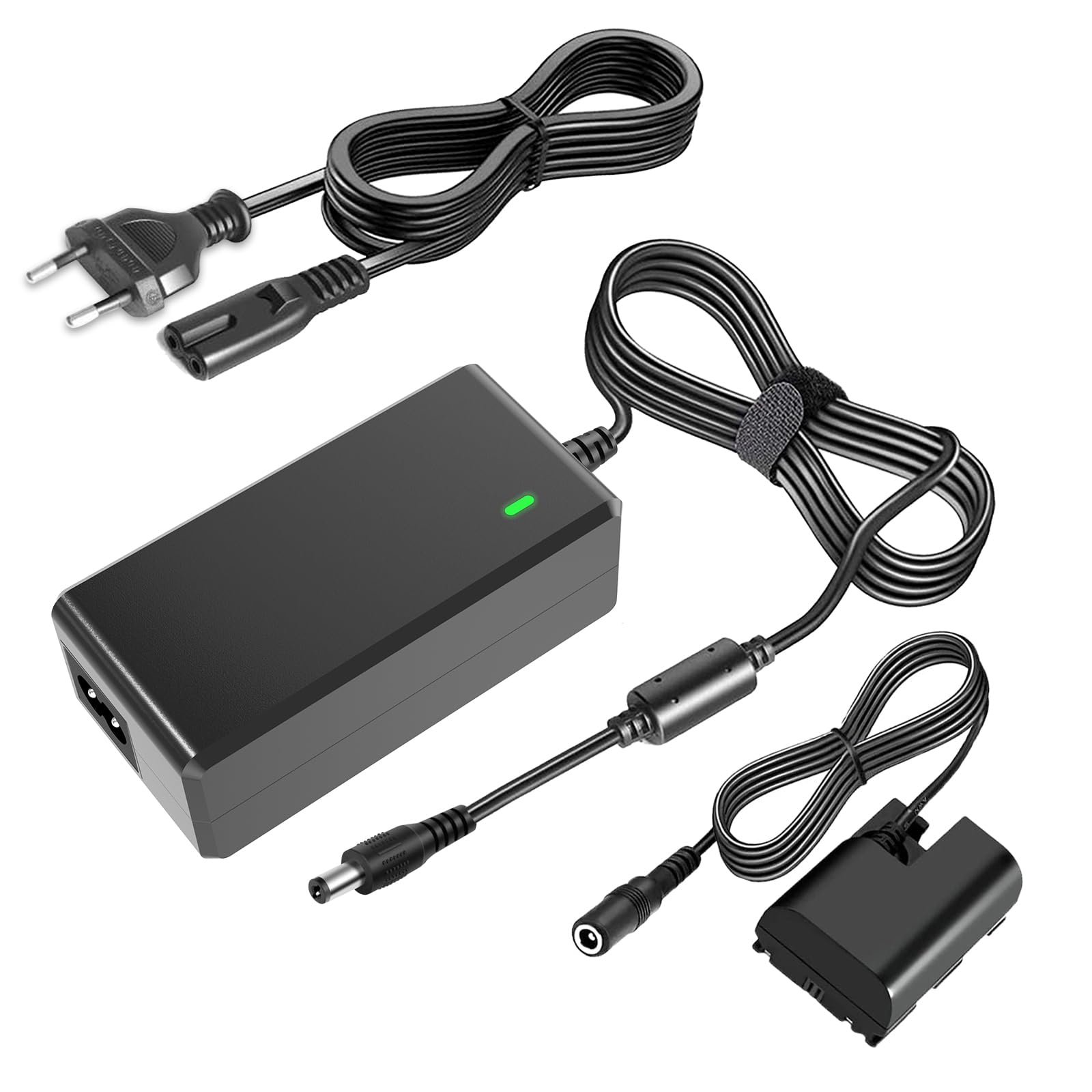 ACK-E6 Adaptateur Secteur, LP-E6/LP-E6N Batterie factice, DR-E6 Coupleur CC kit, pour Canon EOS R, R5, R6, 90D, 80D, 6D Mark II, 7D Mark II, 5D Mark III/IV - Cordon UE.