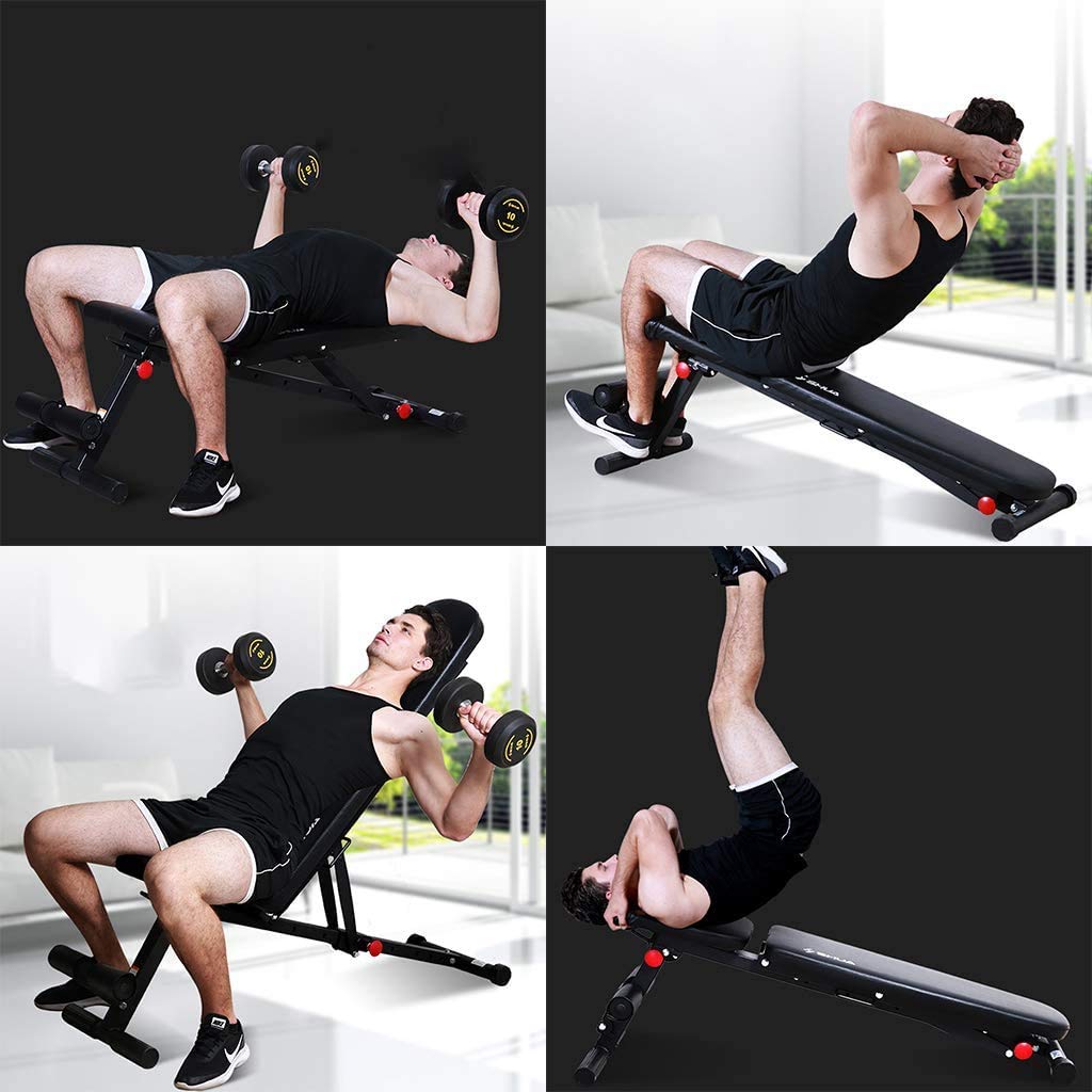 Wielofunkcyjna Ławka Do Ćwiczeń, Ławka Do Brzuszków, Regulowana, Składana, Ławka Do Wyciskania, Sprzęt Fitness Do Ćwiczeń W Domu, Czarny_130