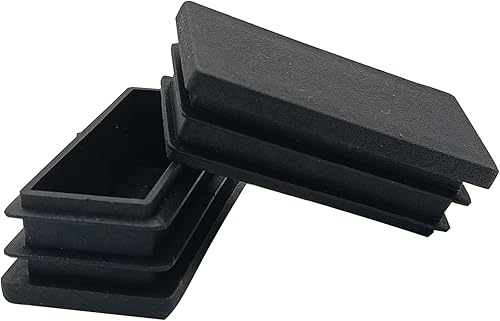 Miniatura 1 de 10 tapones rectangulares de plástico de 1 x 2 pulgadas, tapa de extremo de tubo rectangular negro para tubos de metal, tubos de tubería, patas de