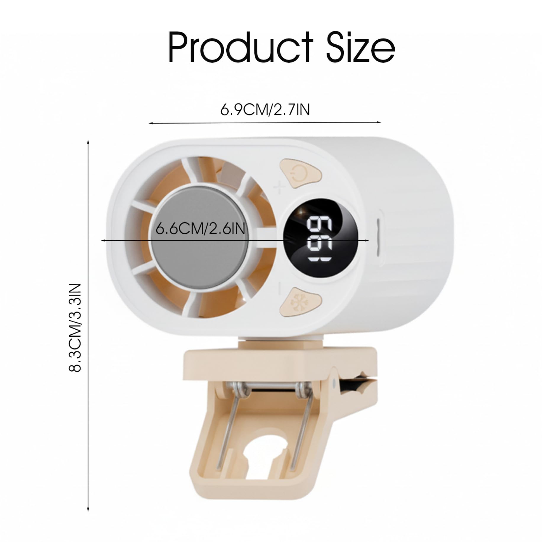 Aire acondicionado portátil para automóvil, aire acondicionado portátil para automóvil, ventilador con clip con enfriamiento de semiconductores: 199 configuraciones de velocidad, ventilador manos lib