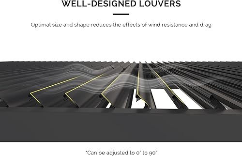 Miniatura 68 de PURPLE LEAF Pérgola 94AS con listones de aluminio para exteriores de 12 x 20 pies con techo ajustable para terraza, patio trasero, jardín, kiosco