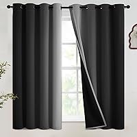 Vista 71 de SimpleHome Ombre Room Darkening Curtains 96 inches Length for Bedroom,Grommet Gradient Light Blocking Beige Gradient Window Curtains for Living
