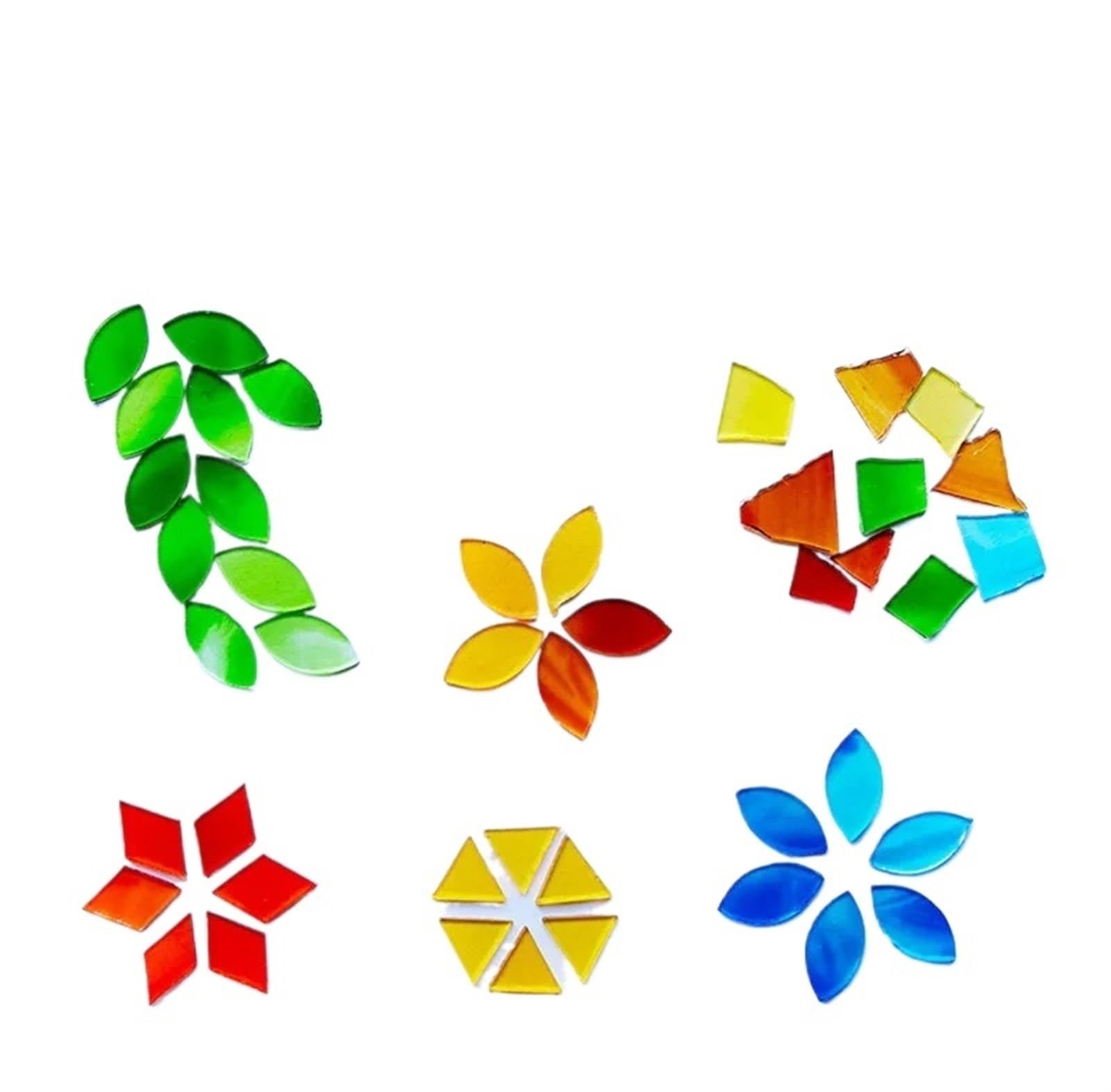 Mtadsbkfp 100G A Version Mixed Colour Stained Glass Mosaic Tiles, Ceramics Mosaic Tiles, Crystal Glass Mosaic Tiles Diy Mosaic Craft Kit 100G 1000G(100G A Version)