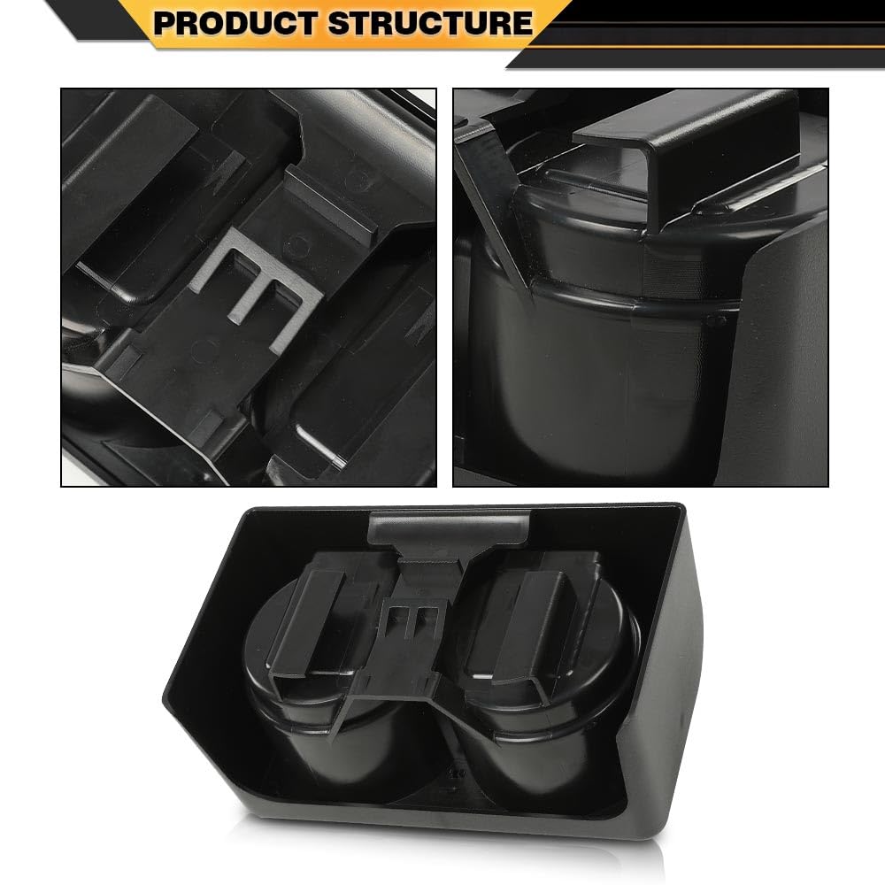 CNNELL Center Console Cup Holder Compatible with Chevy Colorado 2004-2012/Fit GMC Canyon 2004-2012 Front Rear Bench Seat Dual Console Insert Double Storage 19256630 89039575
