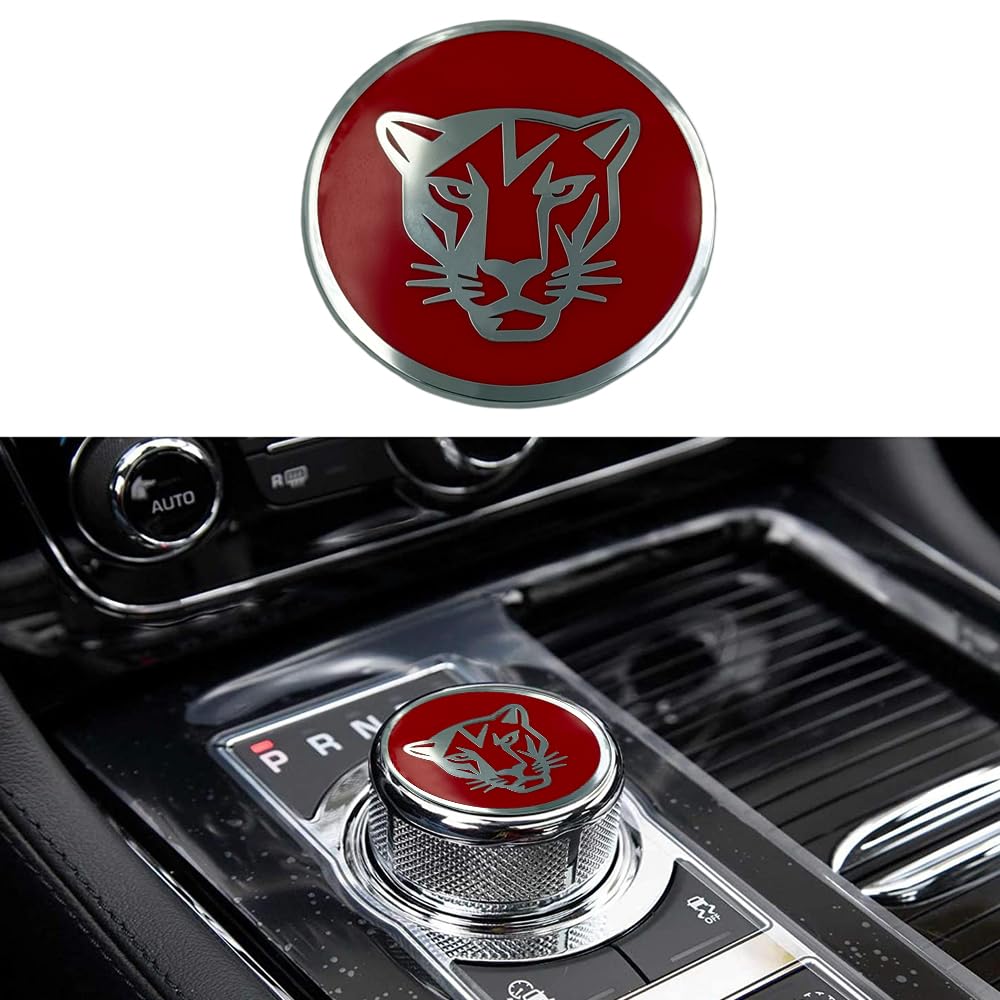 MAXDOOL Gear Shift Knob Cover Decoration Trim Sticker for Jaguar XF XE XJ F-Pace (Red)