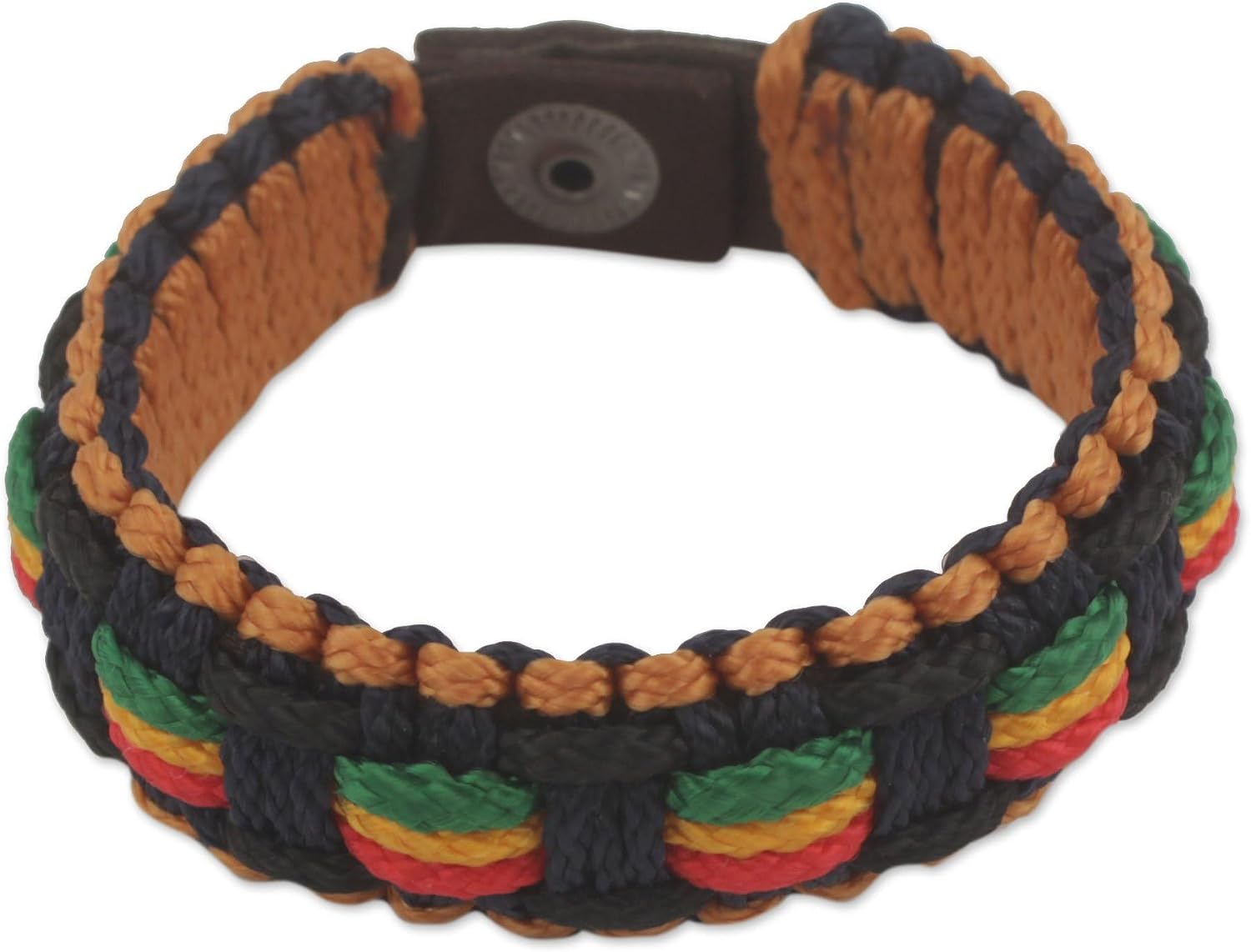 NOVICA Artisan Handmade Men's Wristband Bracelet Colorful Woven Cord from Africa Multicolor Ghana [8.75 in L x 0.8 in W] ' Good Vibes'