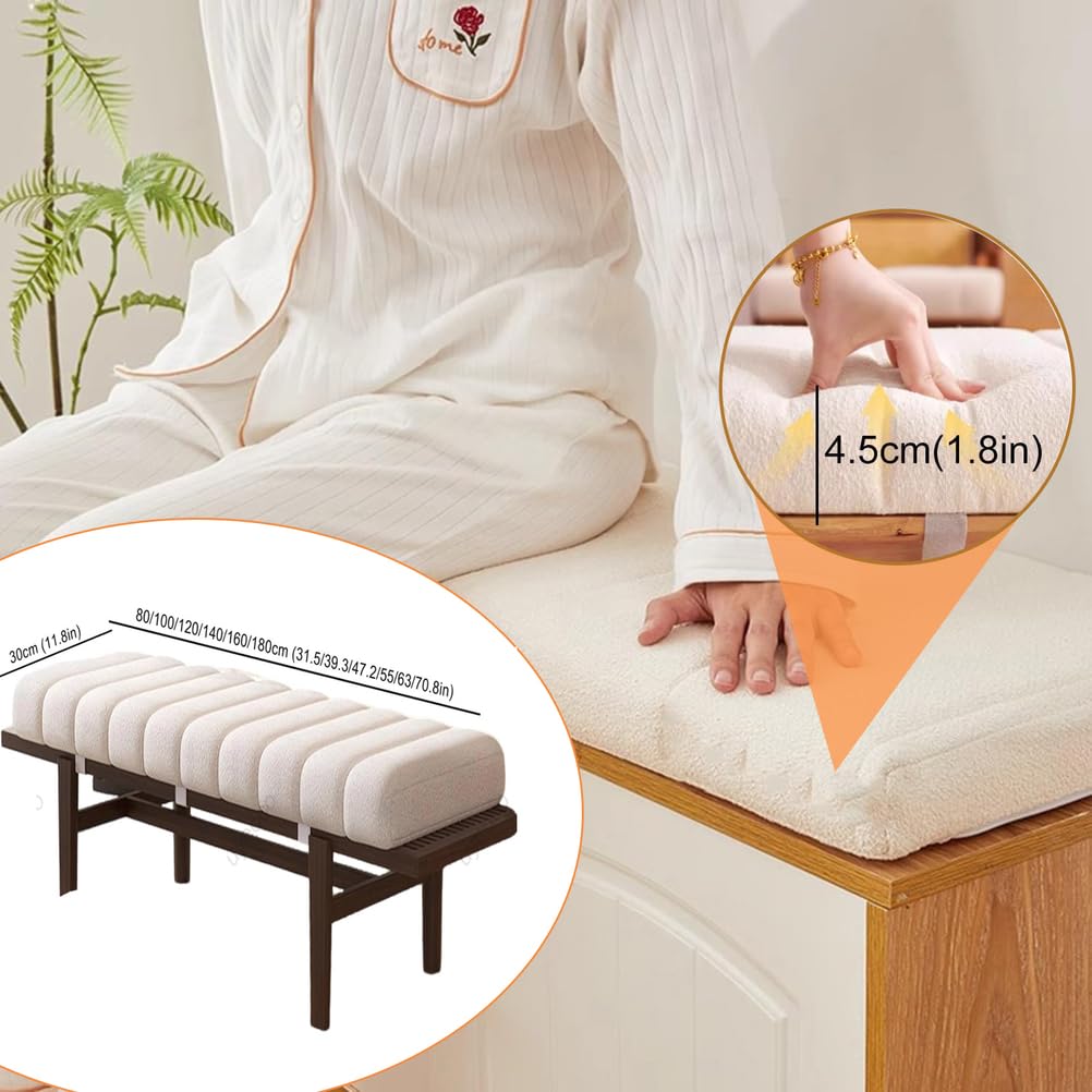Générique Coussin De Banc 120x40 100x40 80x40 160x40 40x40 1/2/3 Places 4,5 Cm D'épaisseur Lavable Déhoussable Et Antidérapant Coussin pour Banc pour Intérieure Et Extérieure,Marron,40x120cm