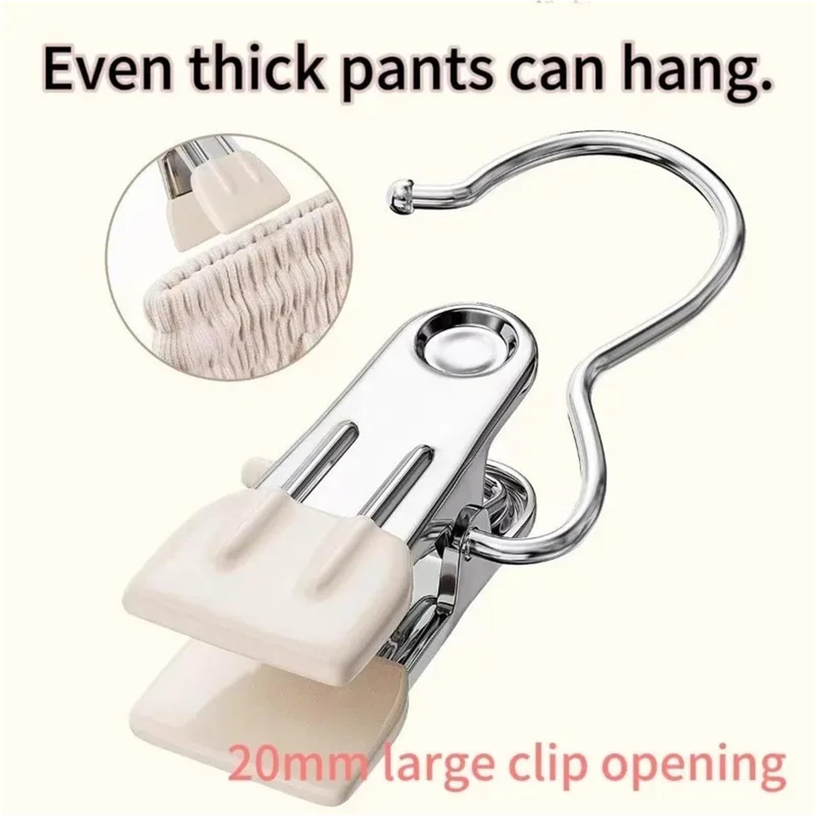 Perchero for Pantalones De 20 Piezas con Clips para Hogar