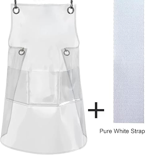 Miniatura 3 de Delantales de peluquería para mujer, delantal transparente impermeable para peluquero con espalda cruzada, ajustable, para peluquería y trabajo