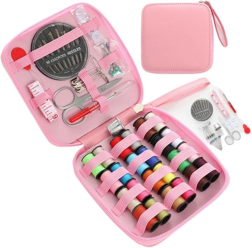 ASWRTYJO 79 Piece Needle and Thread Set Easy to Carry Home nd Travel Needle and Thread Set 24 Color Sewing Tools(Black-JoJo's Bizarre Adventure1)