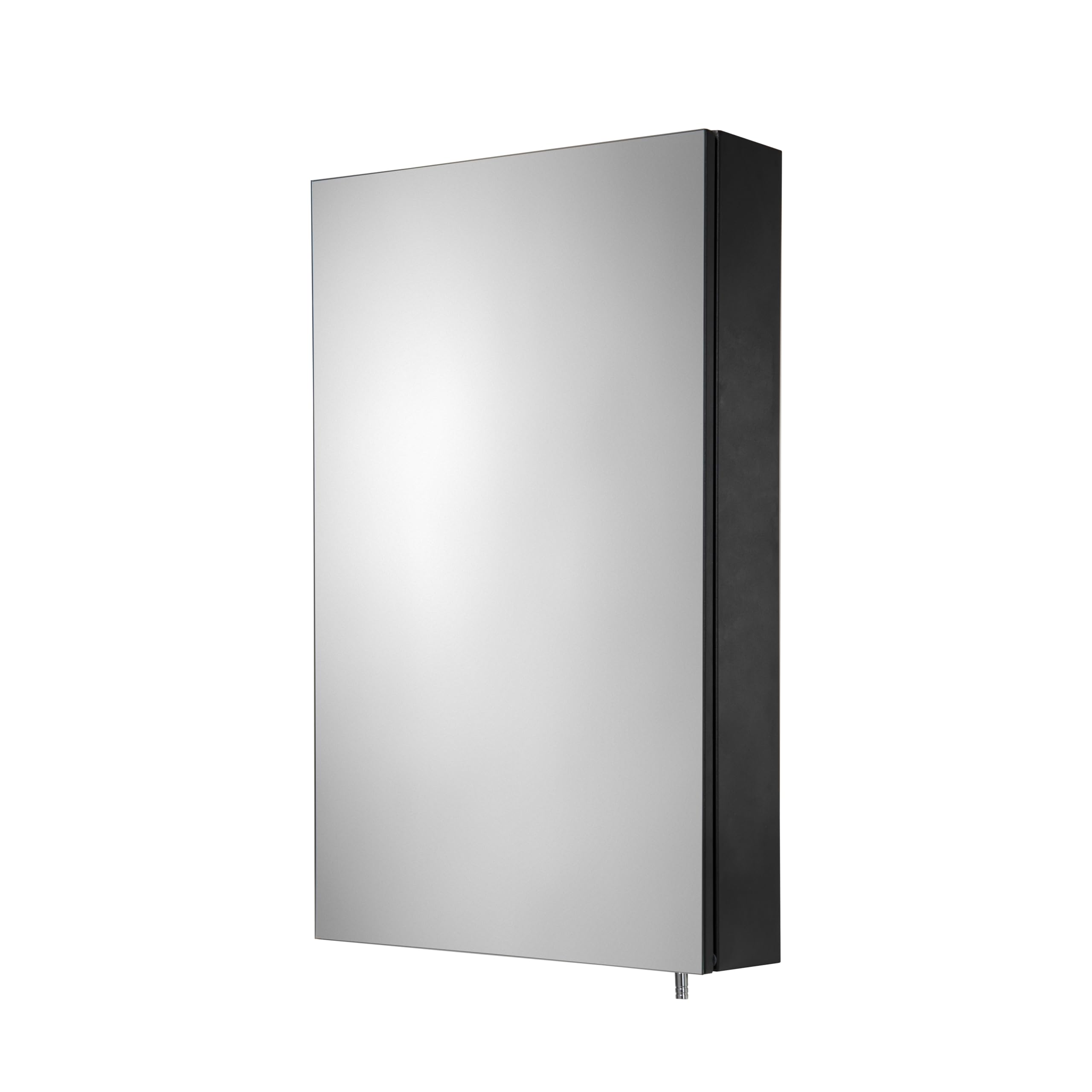 Croydex Dawley Black Bathroom Wall Cabinet - Stylish Matt Black Finish Wall Mounted Medicine Cabinet, Two Adjustable Shelves, Easy Hang 'n' Lock Installation (67 x 40cm)