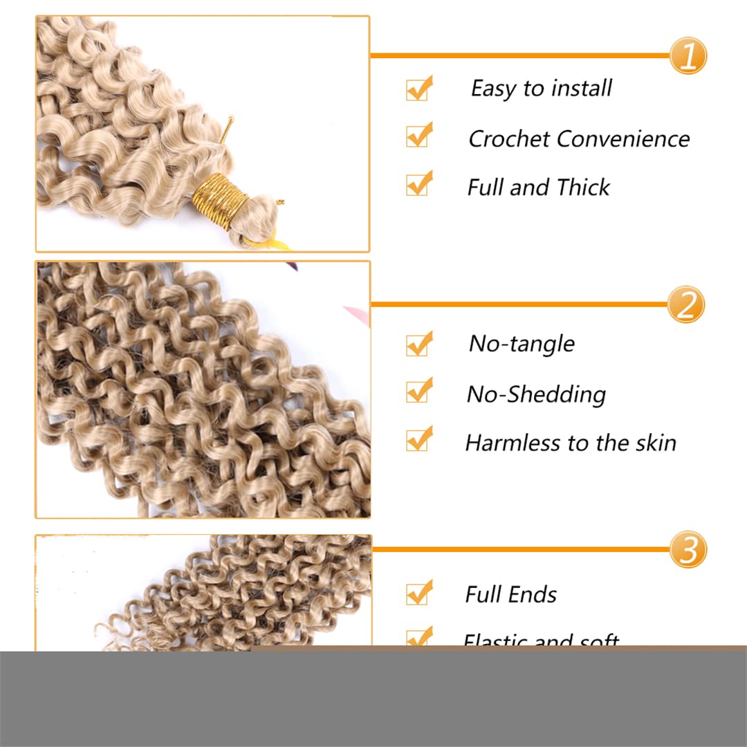 Curly Water Wave Hair Bulk 14" 24Strands Purple Pink Blonde Afro Curly Crochet Braids Ombre Braiding Hair Extensions TLBLUE 14inches 7Packs