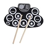 Sanpyl Kids Electronic Drum Set with 10 Demos and 7 Drum Tones, Rechargeable Pad for Improved Drumming Skills, Ideal for Music or Lessons At Home