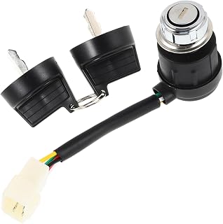 Black Plastic Ignition Switch with Key, 5 Pins for Car Truck