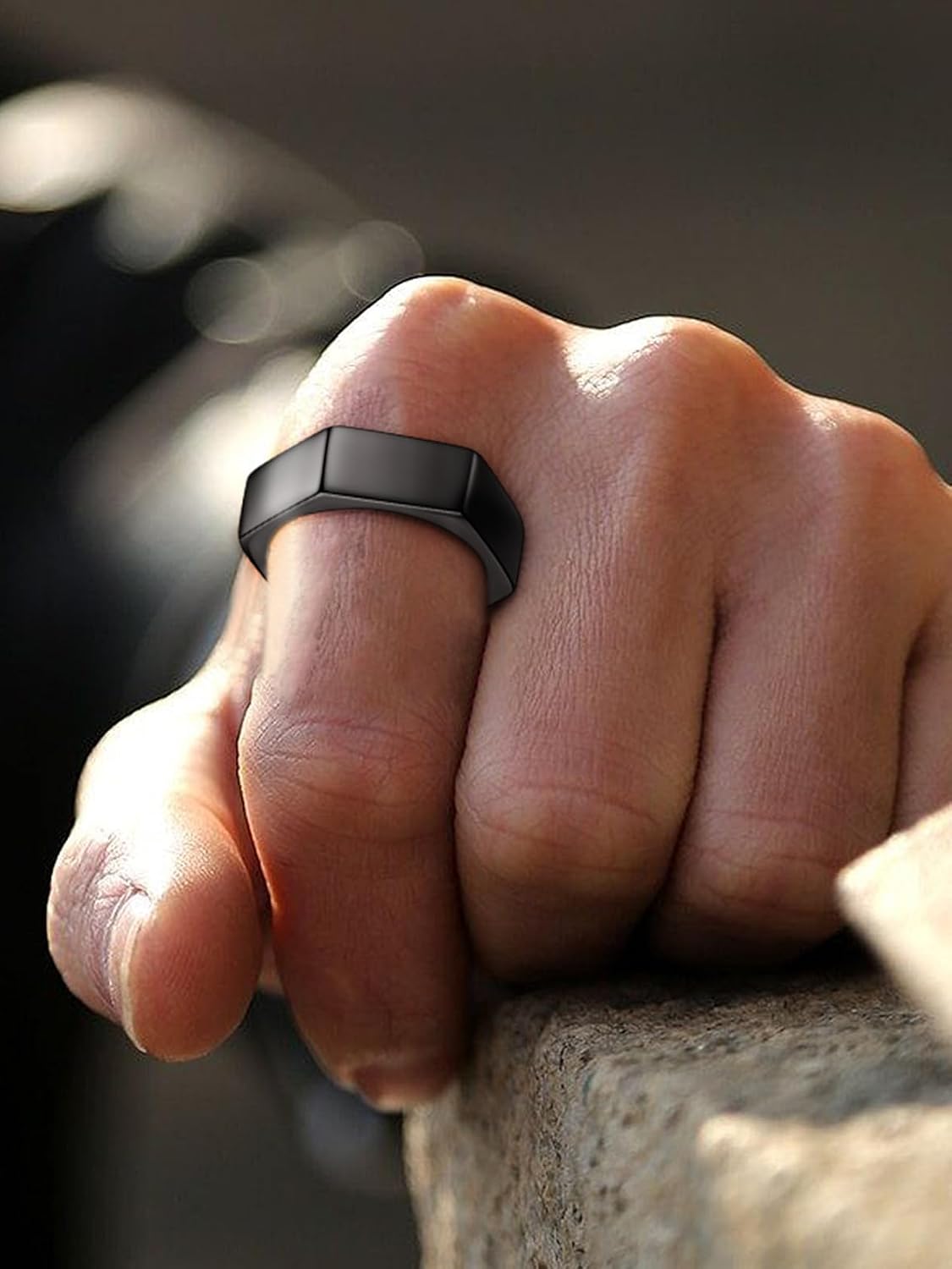 ChainsHouse Stainless Steel Ring,Unisex Design,Hexagon or Signet Ring