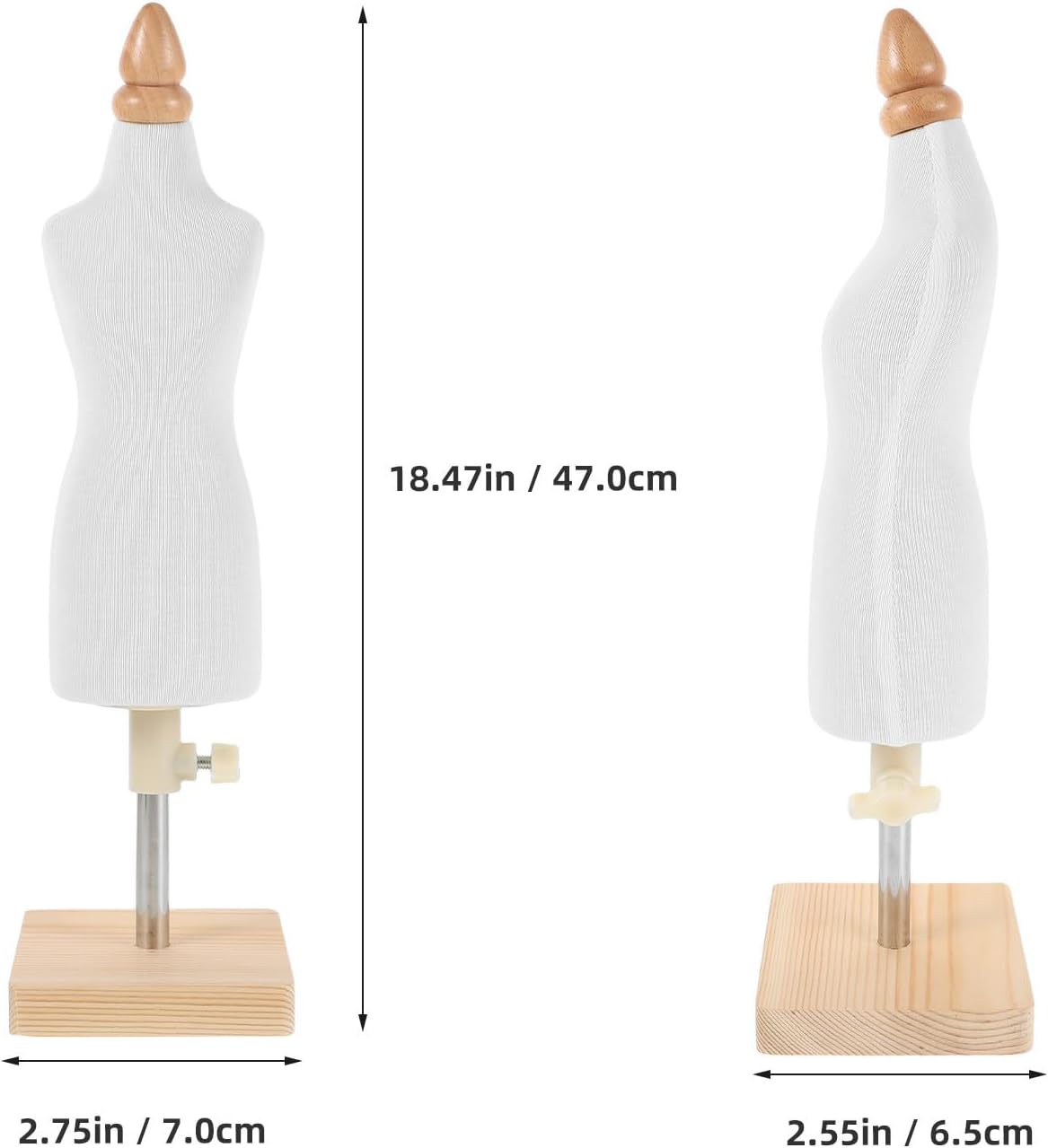 BESTonZON Adjustable Fashion Dress Form Mannequin with Wooden Base for Sewing and Tailoring Crafts