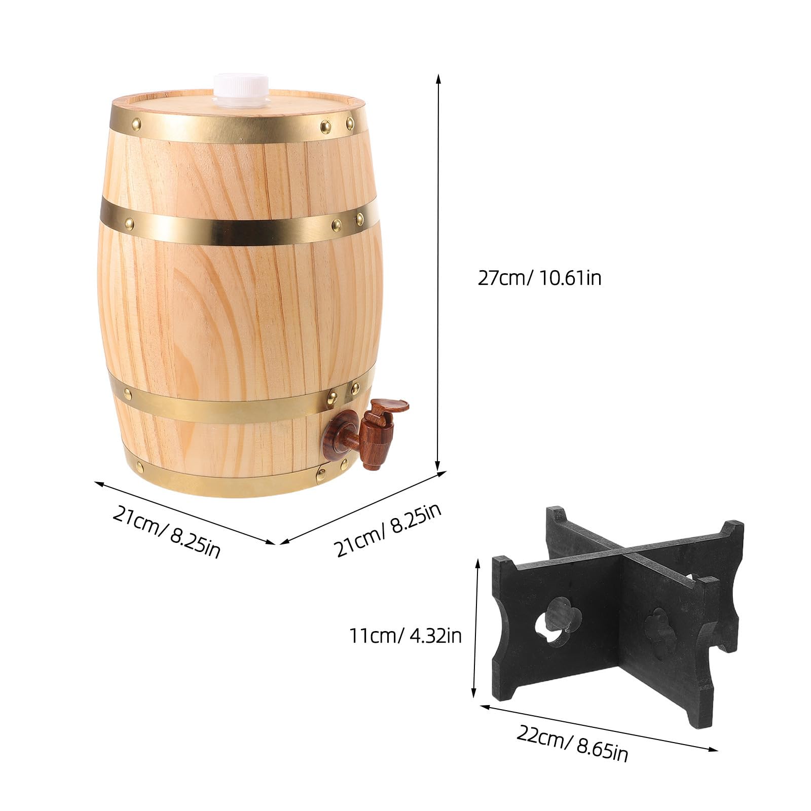 Barile in Legno di Quercia da 5l per Vino e Birra con Design Compatto e Miglioramento Naturale del Sapore, per Cucina e Ambienti Professionali
