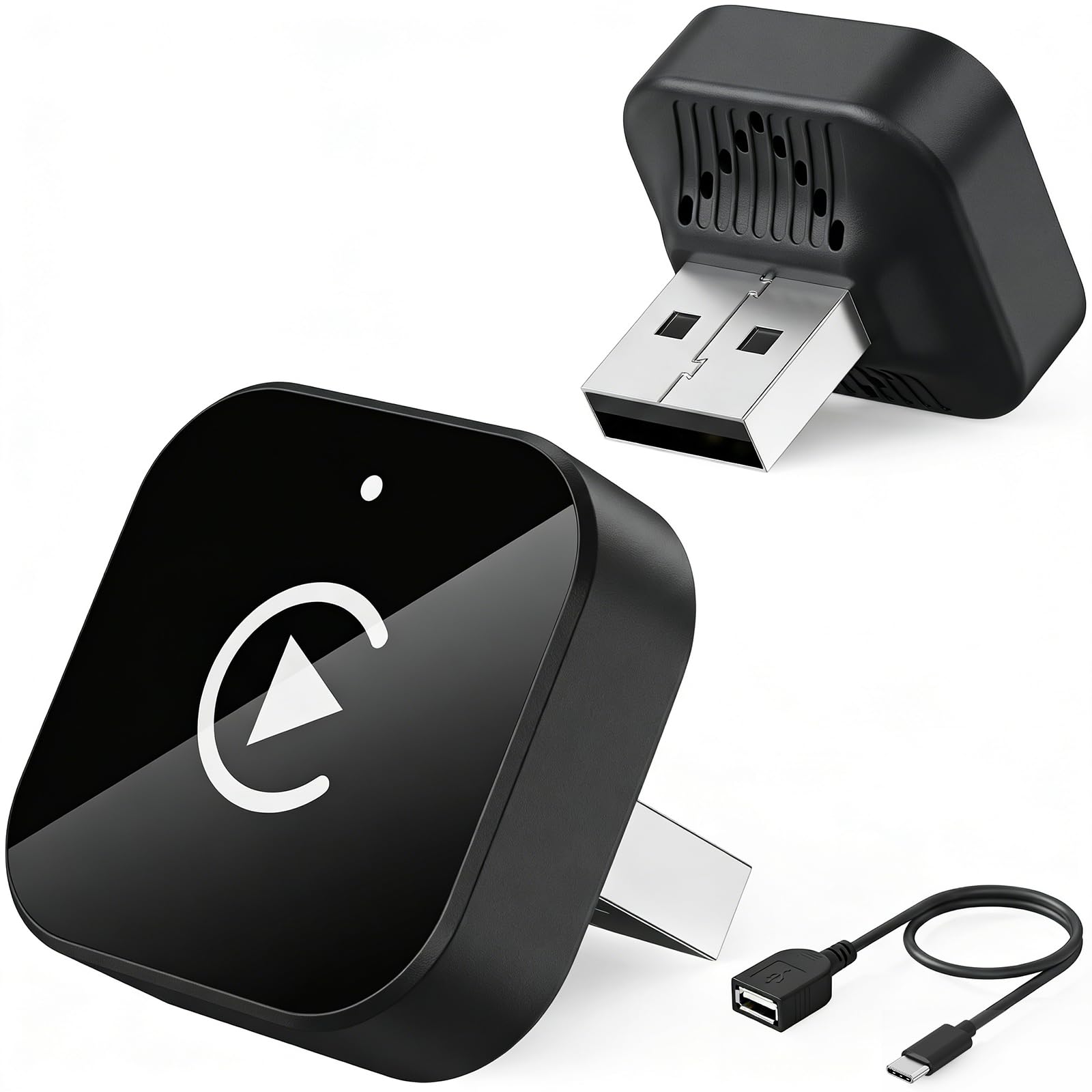 (2026 Upgraded) 2 in 1 Wireless CarPlay Adapter for Apple iPhone＆Android