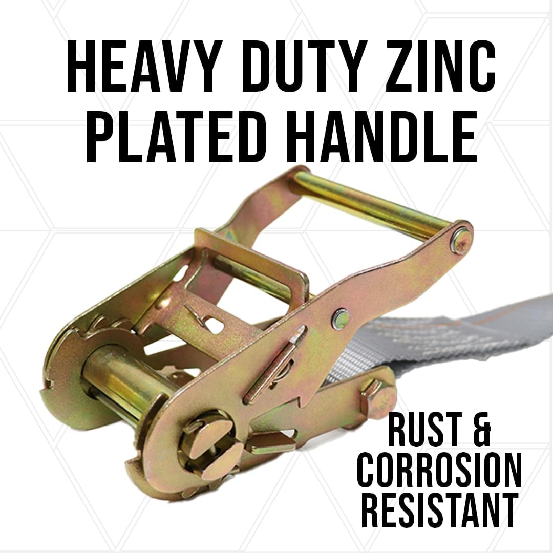 BoxerTool (2" x20') Double Fitted E-Track Ratchet Straps - 3X E Track Fitting Logistics Straps – Heavy Duty E Track Straps - 4,400lbs - 2 Pack - Image 6