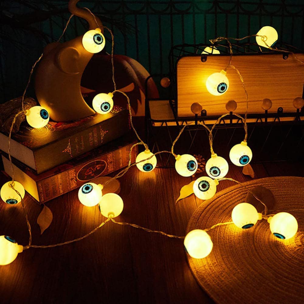 Lichterketten, Niedliche Lichterkette in Augapfelform, warmweiß(3M(9.8FT) 20LED)