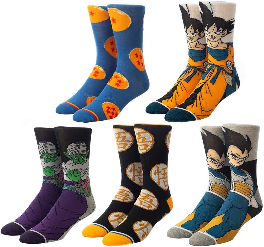 Dragonball 5 Pack Mens Crew Socks